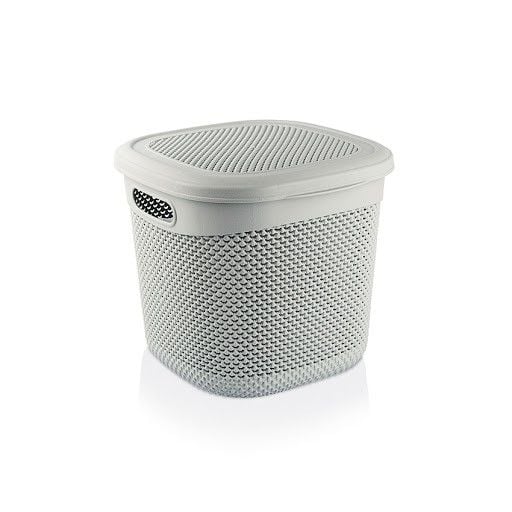 ÜÇSAN DAMLA DESEN KARE KAPAKLI SEPET 15LT M166